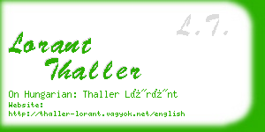 lorant thaller business card